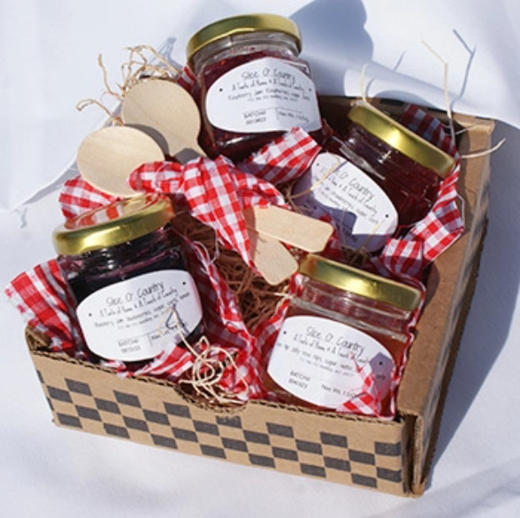 Our favorite jams are nestled in an attractive box for gift giving.